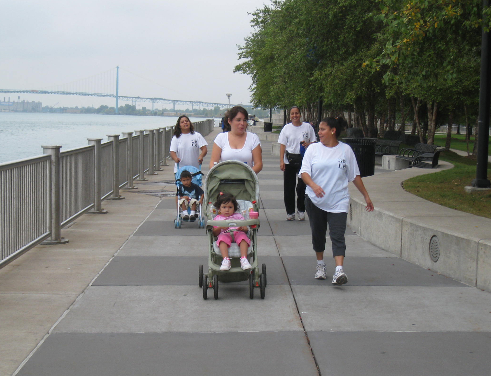 Friends of Parkside walking group in 2009, the year the Walk Your Heart to Health program started. Walkers are Gladys, Maxine and Baraka. Image credit: Betty Izumi
