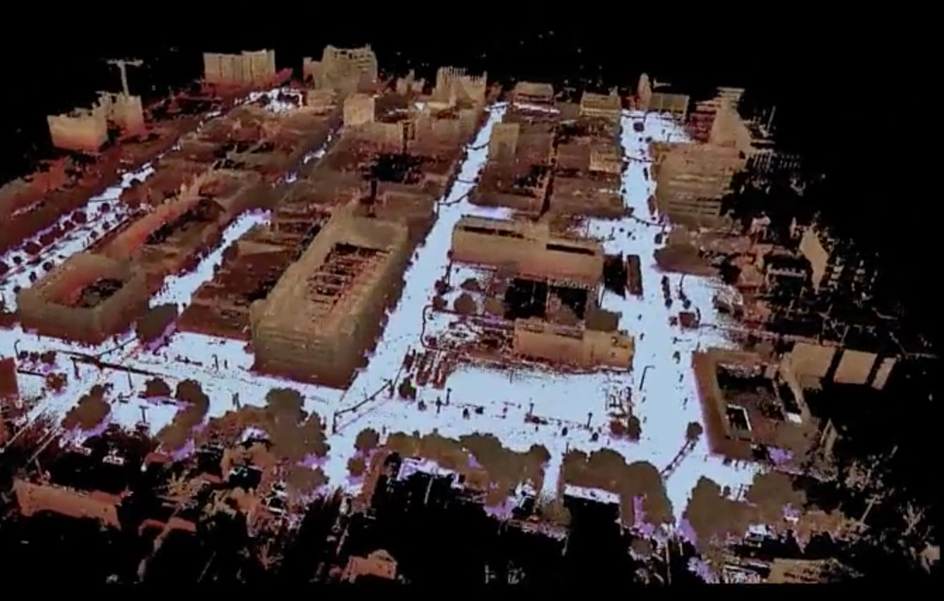 A LiDAR image of Ann Arbor in snow. Image credit: Ryan Eustice