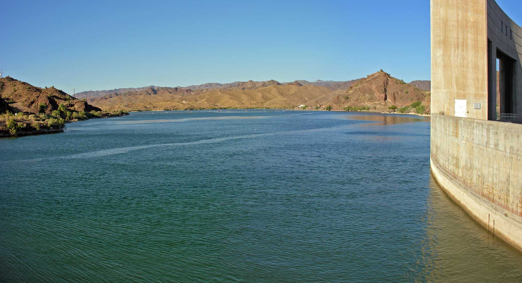 Lake Havasu on the Colorado River is the secondary source of drinking water for Phoenix, Arizona, supplying about 40% of Phoenix's water supply. 50% comes from the watersheds of the Verde and Salt Rivers, according to the official website of the City of Phoenix Water Services Department. Los Angeles also obtains a significant percentage of its water supply from Lake Havasu. Image credit: Wikimedia.org user Kjkolb