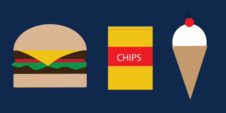 Illustration of junk food. Image credit: Kaitlyn Beukema