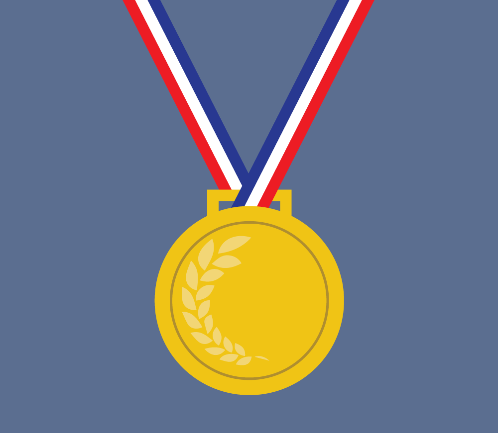 Illustration of a medal. Illustration credit: Katie Beukema