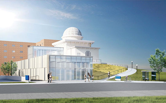 An artist's rendering of the addition at the Detroit Observatory