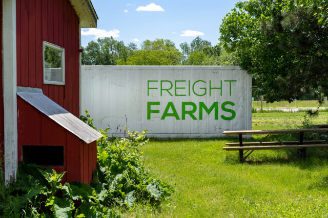 The Freight Farm is located at U-M's Campus Farm at the Matthaei Botanical Gardens.
