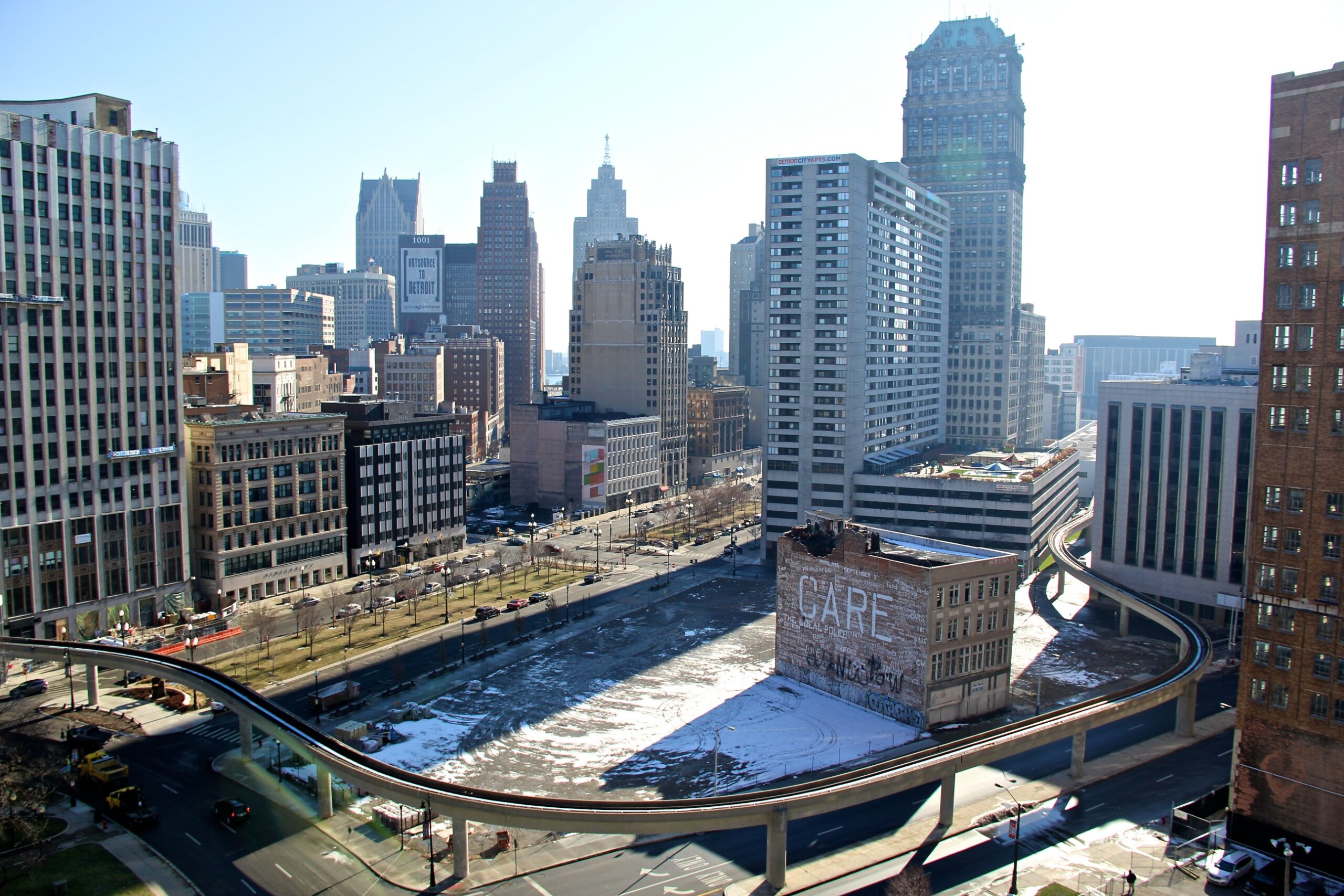 Detroit skyline Image credit: Benjamin Morse for Poverty Solutions