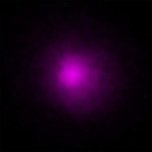 This image of Abell 2261 contains X-ray data from Chandra (pink) showing hot gas pervading the cluster as well as optical data from Hubble and the Subaru Telescope that show galaxies in the cluster and in the background. Astronomers used these telescopes to search galaxy in the center of the image for evidence of a black hole, weighing between 3 and 100 billion times the Sun, that is expected to be there. No sign of this black hole was found, deepening a mystery about what is happening in this system. Image credit: X-ray: NASA/CXC/Univ of Michigan/K. Gültekin ; Optical: NASA/STScI and NAOJ/Subaru; Infrared: NSF/NOAO/KPNO; Radio: NSF/NOAO/VLA