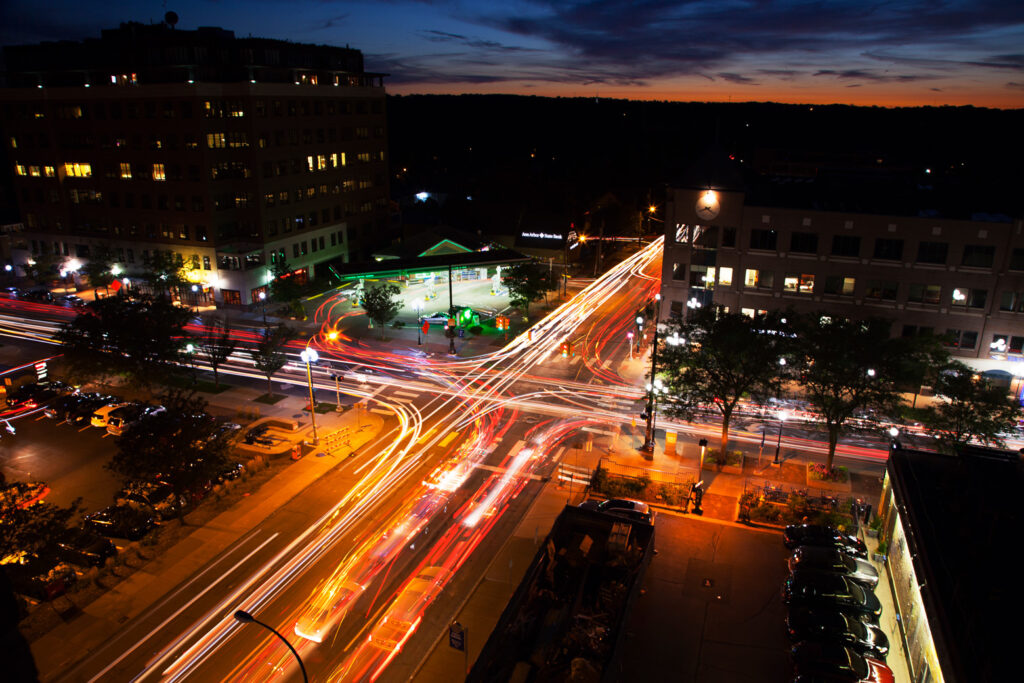 An Ann Arbor intersection. Image credit: Marcin Szczepanski, Michigan Engineering