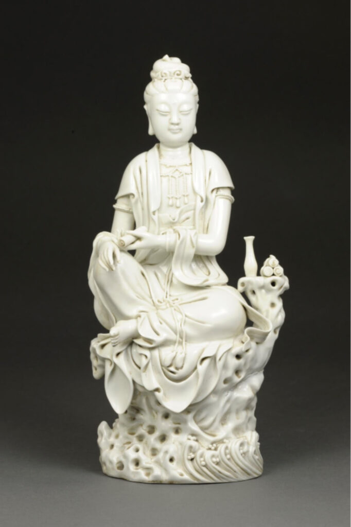 This porcelain statue from the Qing Dynasty of the 18th century is part of the collection given to the U-M Museum of Art by longtime supporter William Weese.