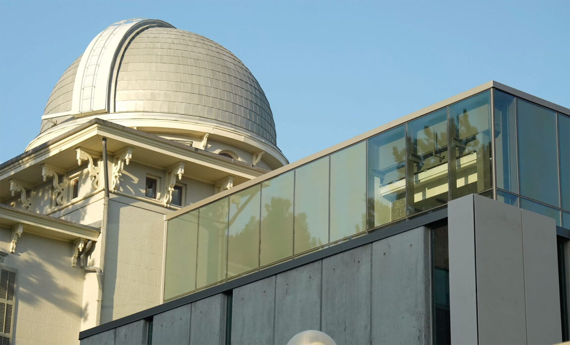 The new 7,000-square-foot addition to the Detroit Observatory can be seen at right.