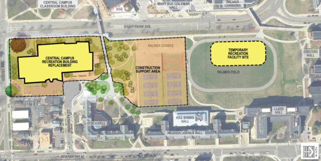 Map of temporary recreation facility site