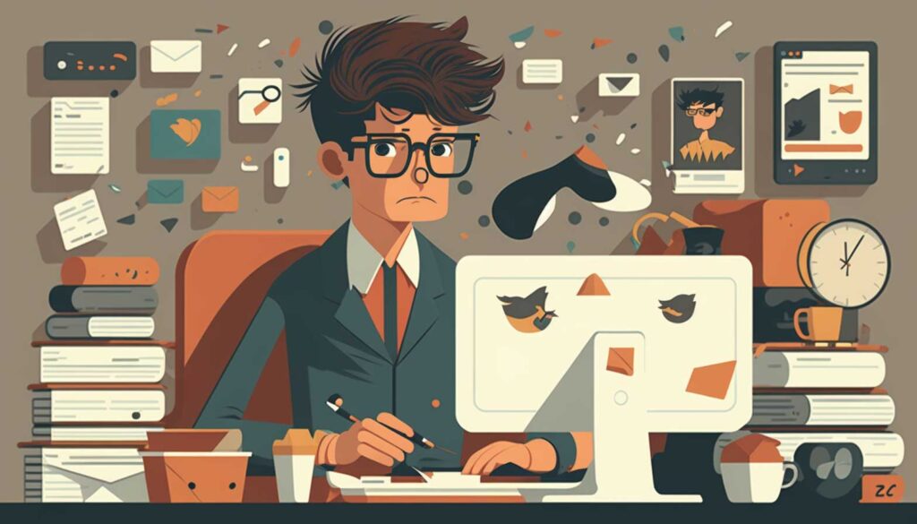 Concept illustration of a volunteer community manager. Image credit: Nicole Smith, made with Midjourney