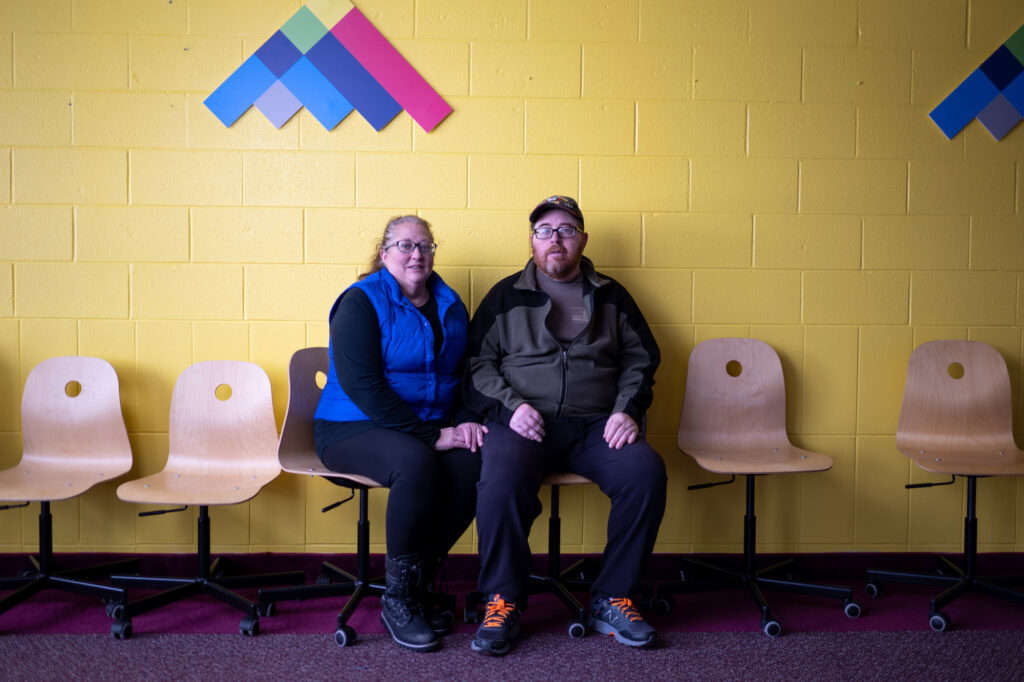 Cindy and Craig Hawkins visit the HEART Clinic every week to meet with physical therapy and occupational therapy graduate students from UM-Flint. Image credit: Eric Bronson, Michigan Photography