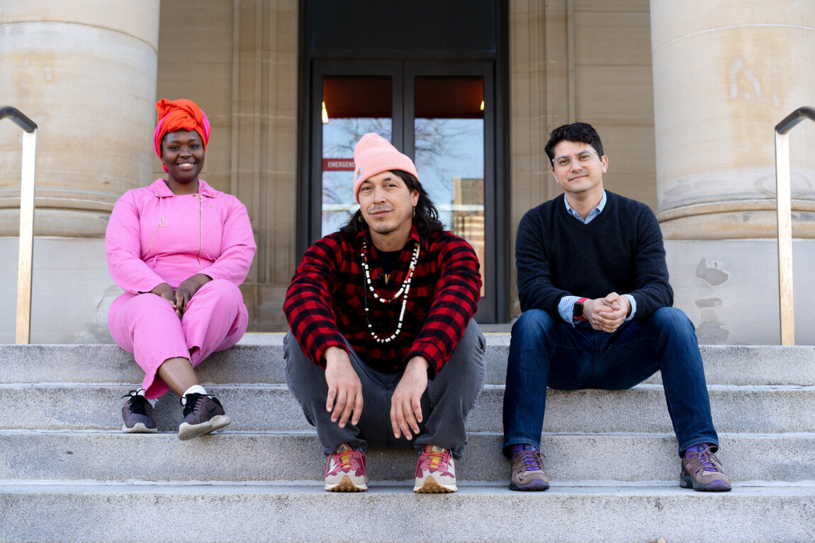 A photo of three people involved in "You're Welcome"