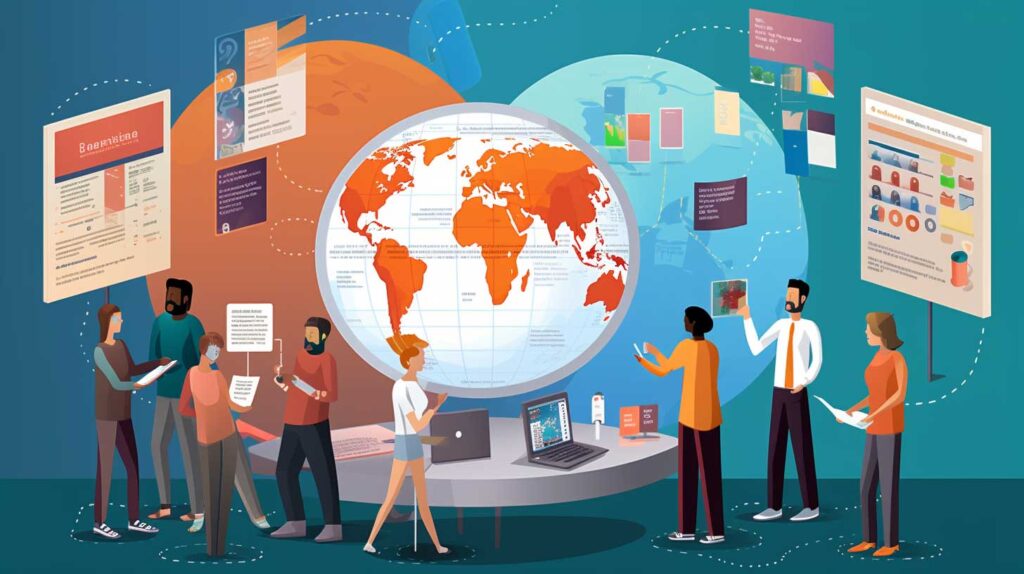 Concept illustration of researchers analyzing data. Image credit: Nicole Smith, made with Midjourney
