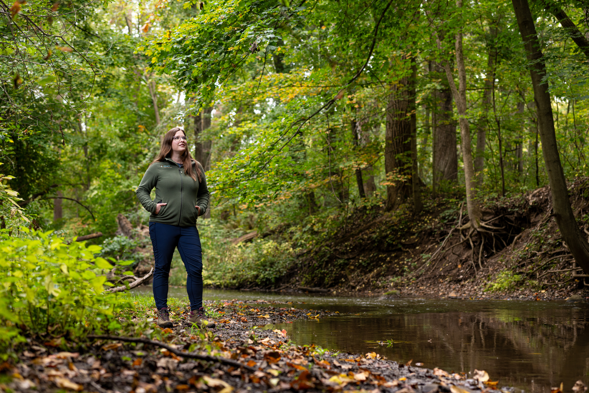 Susan Morley LaCroix, who graduated from the University of Michigan in 2011 with dual degrees from the Program in the Environment and Department of Political Science, is the Legacy Land Conservancy's land protection director. Image credit: Eric Bronson, Michigan Photography