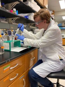 Mydy working in the lab. Image courtesy: Lisa Mydy