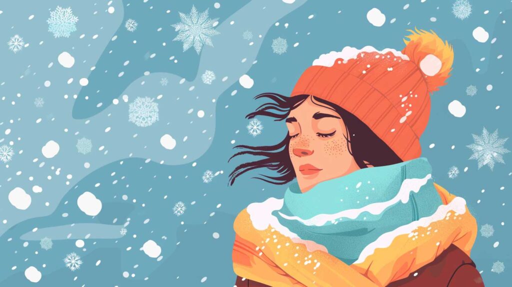 Concept illustration of feeling cold. Image credit: Nicole Smith, made with Midjourney
