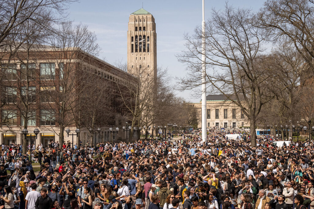 Photo of the Diag full of people