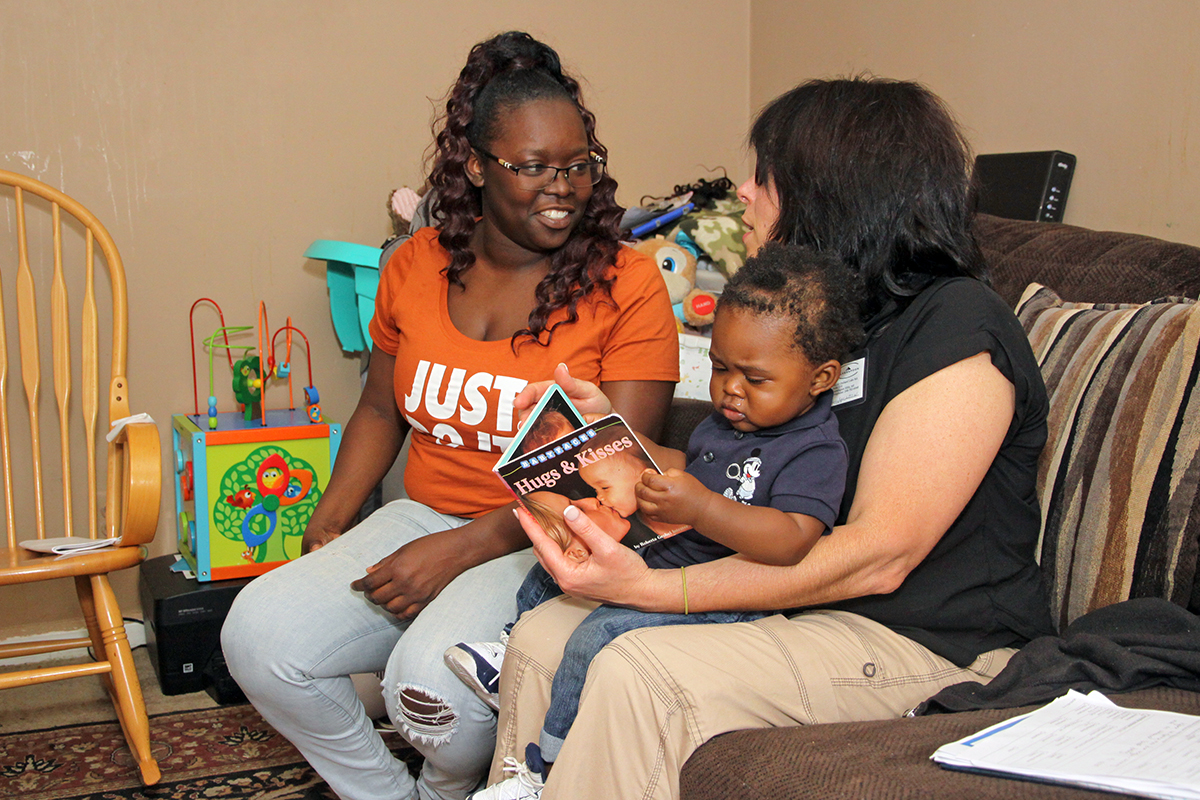 Families are being interviewed by the research team. Image courtesy: Maternal Infant Health Program