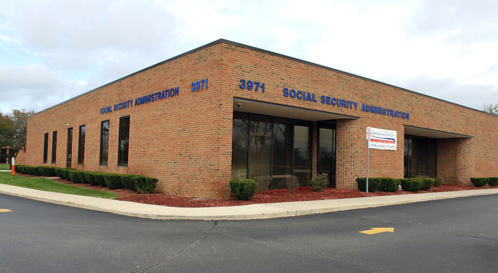 Social Security Administration Offices, 3971 South Research Park Drive, Ann Arbor, Michigan. Image credit: Dwight Burdette, CC BY 3.0, via Wikimedia Commons
