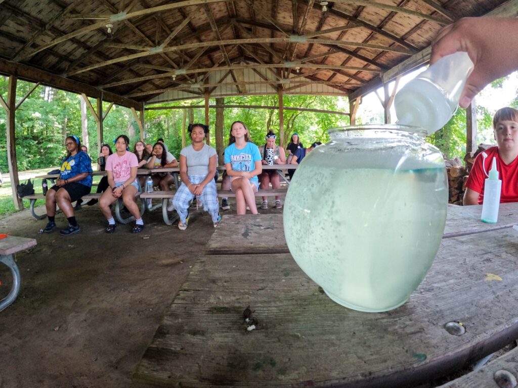 Campers sort out their feelings during the Fishbowl of Feelings session. Image credit: Jeremy Marble, University of Michigan News