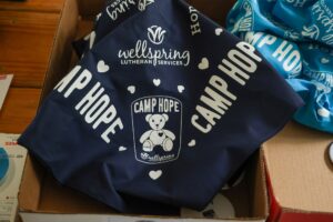 Camp Hope bandanas are color coded by group at camp. Image credit: Jeremy Marble, University of Michigan News