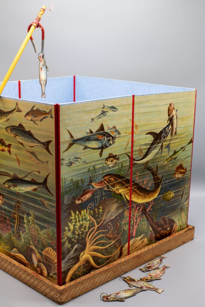 Readers may recognize this Magnetic Fish Pond from their own childhood. Image credit: University of Michigan William L. Clements Library.
