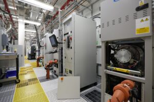 Cleanroom service aisle for the process chambers for the etching tools. Image credit: Jeremy Marble, Michigan News