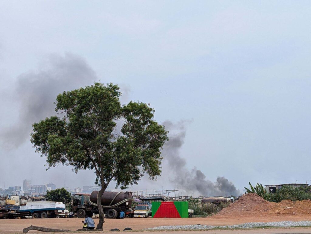 E-waste burning impacts the whole city of Accra, Ghana.