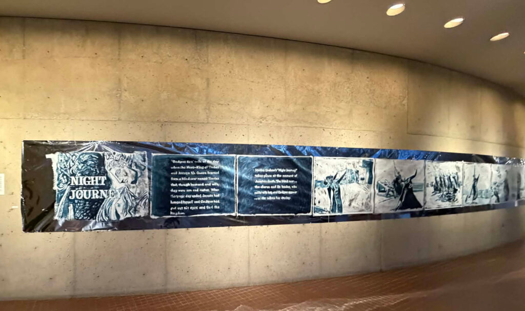 One of Peter Sparling's mural paintings in the lobby of the Power Center.