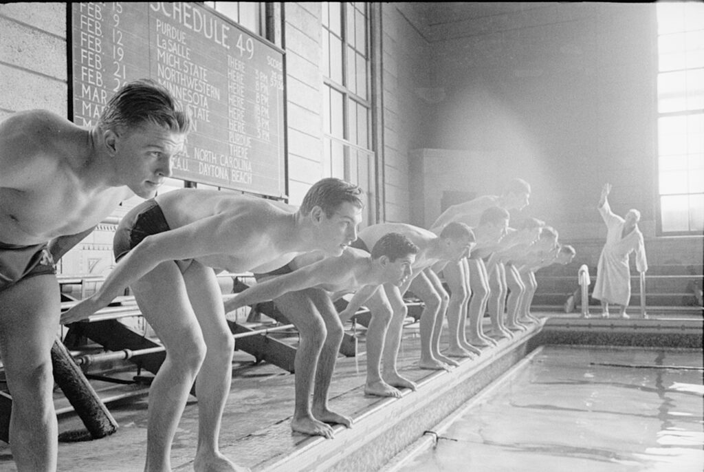 Swimmers at the Michigan Union pool.