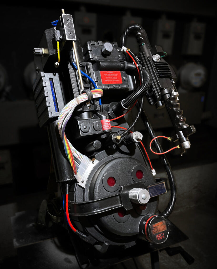 A photo of Ketchum's Ghostbuster's replica proton pack