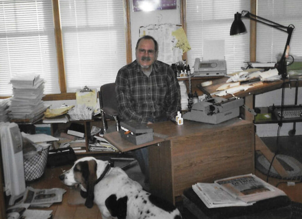 Harley Schwadron in his home office in Ann Arbor.