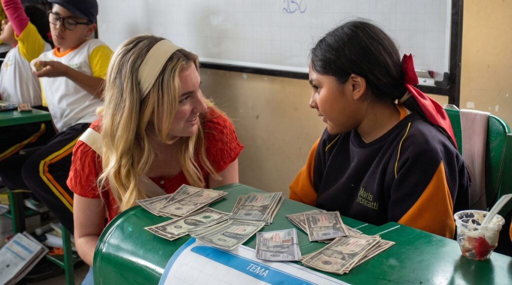 U-M students visit a non-profit school in Quito. (Megan Woelkers).