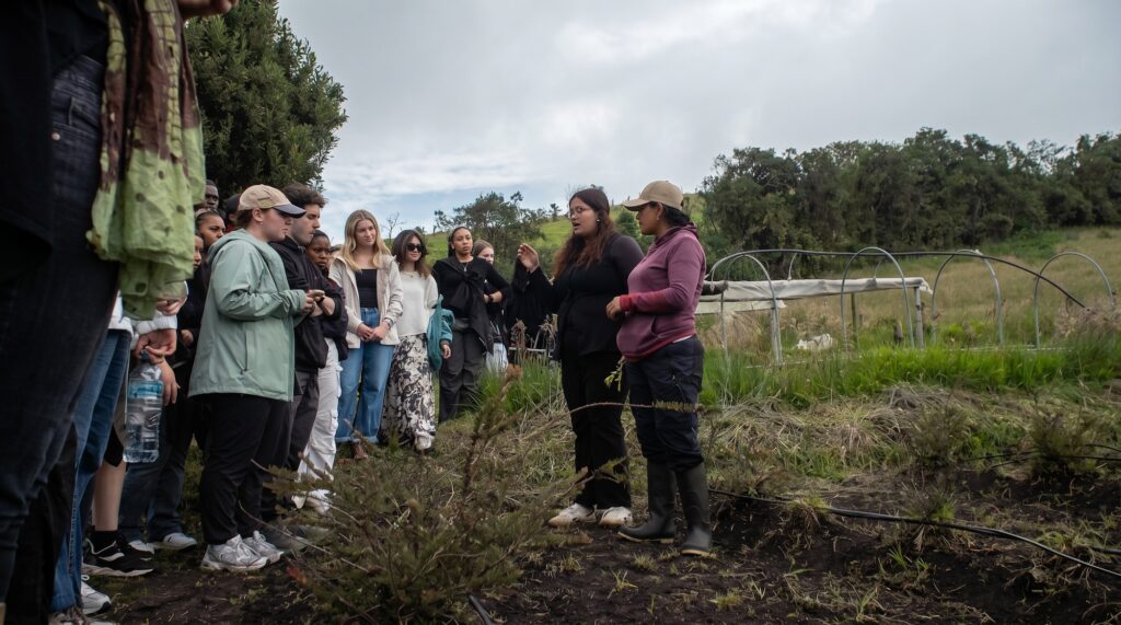 U-M students walk with local educators and Indigenous youth to see what a typical school day looks like near Otavalo.