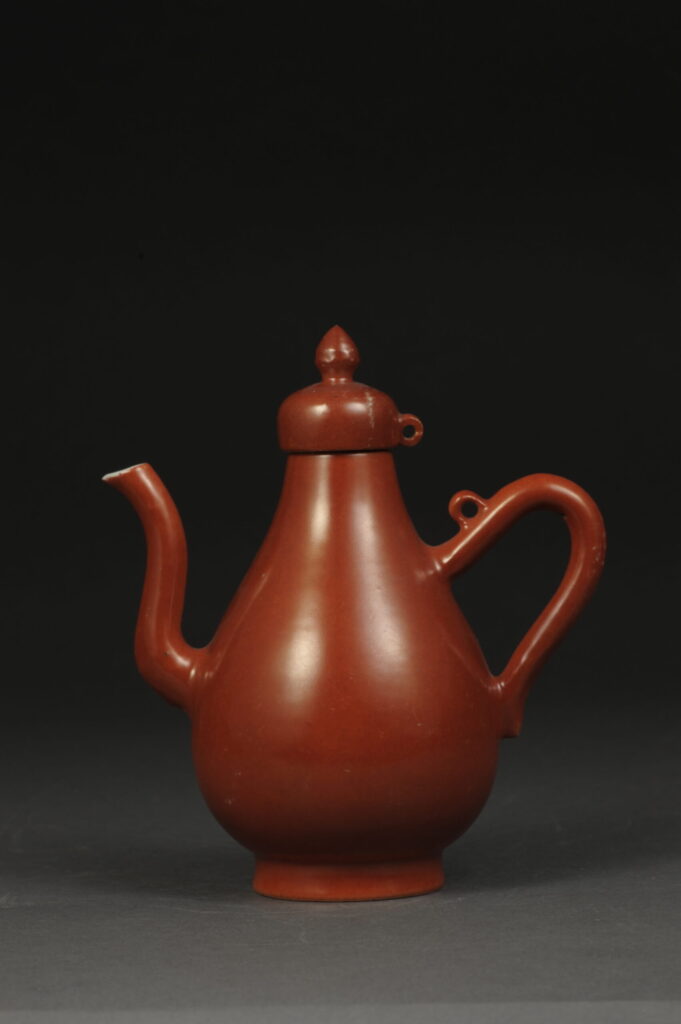 Ewer Qing dynasty (18th century) porcelain with glaze 6 ¼ x 5 5/8 x 3 7/16 in. (15.88 x 14.29 x 8.73 cm) Promised gift of William C. Weese, M.D., LSA ‘65 PG2020.2.103