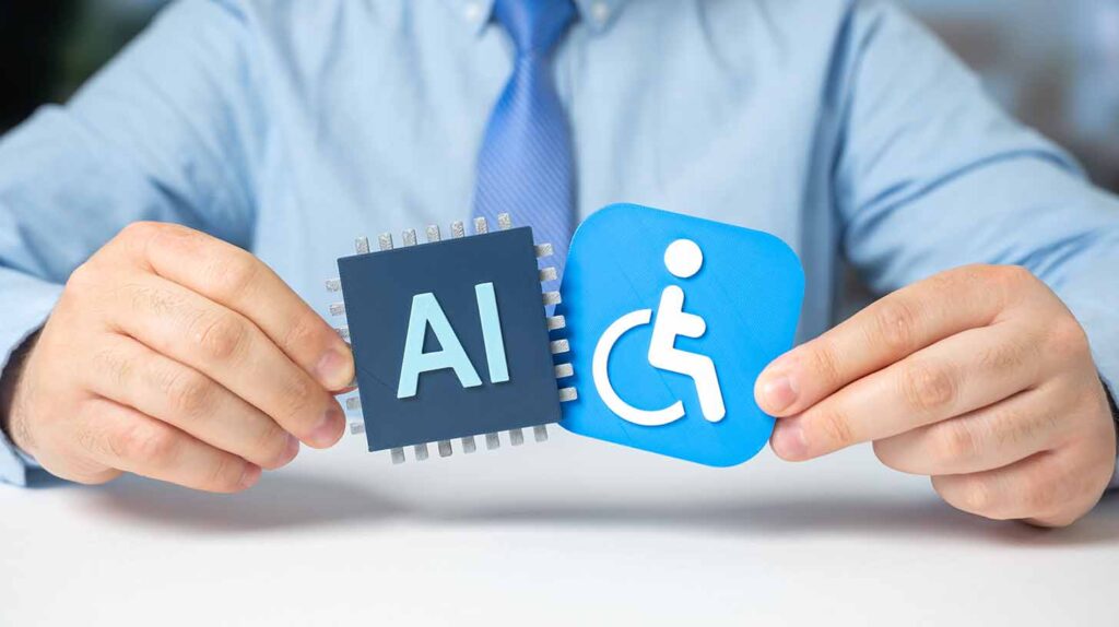 Concept photo of implementing AI to help people with disabilities. Image credit: Adobe Stock