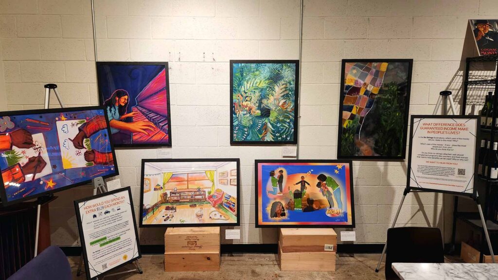 No String exhibition in New York City. Images courtesy: U-M Poverty Solutions